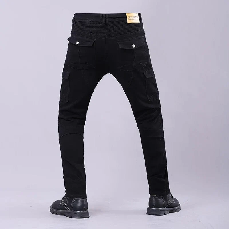 Klassische Herren-Motorradjeans, Outdoor-Reithose mit Schutzausrüstung, Moto-Jeans, Knieschützer, abnehmbare Motorradhose
