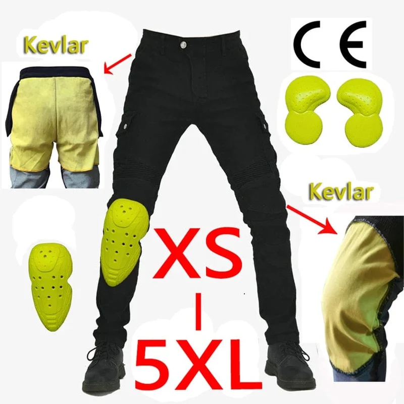 Aramid Motorradhose Moto Jeans Herren Motocross Hose + Protektoren Protektoren