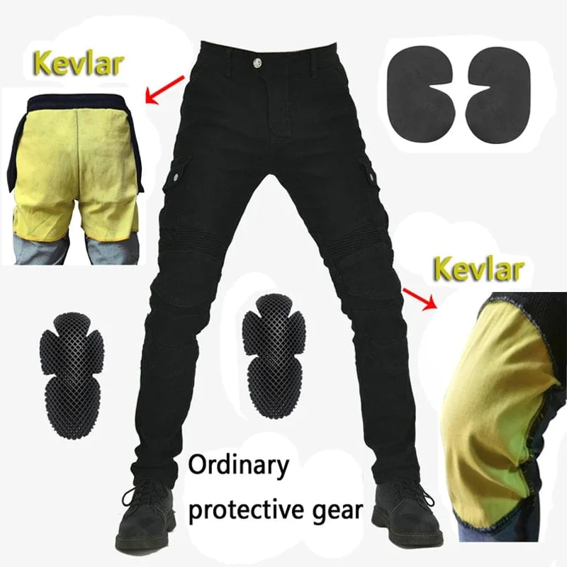 Aramid Motorradhose Moto Jeans Herren Motocross Hose + Protektoren Protektoren