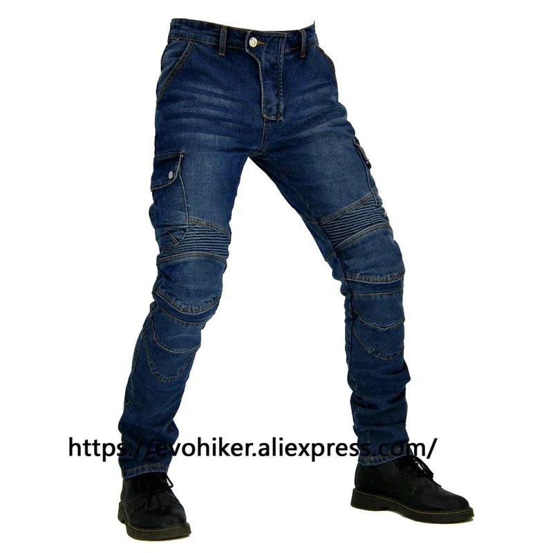 Aramid Motorradhose Moto Jeans Herren Motocross Hose + Protektoren Protektoren