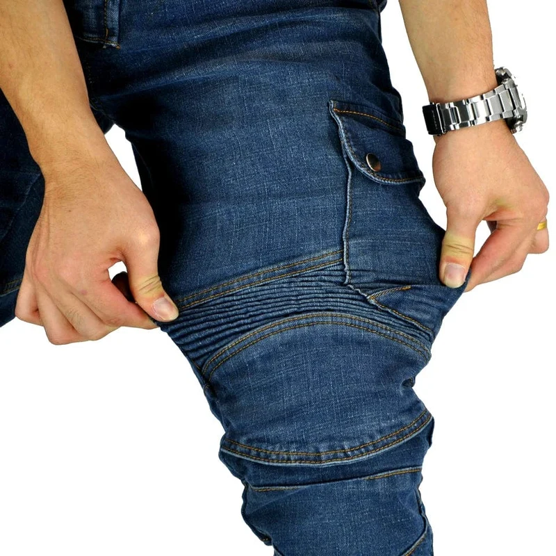 Aramid Motorradhose Moto Jeans Herren Motocross Hose + Protektoren Protektoren