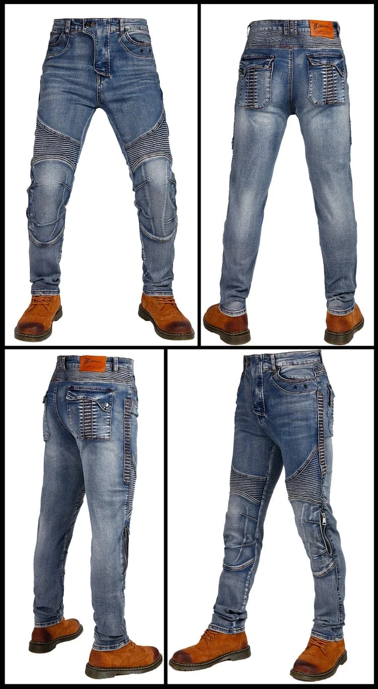 Aramid Motorradhose Moto Jeans Herren Motocross Hose + Protektoren Protektoren