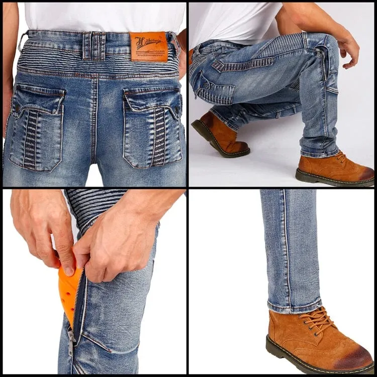 Aramid Motorradhose Moto Jeans Herren Motocross Hose + Protektoren Protektoren