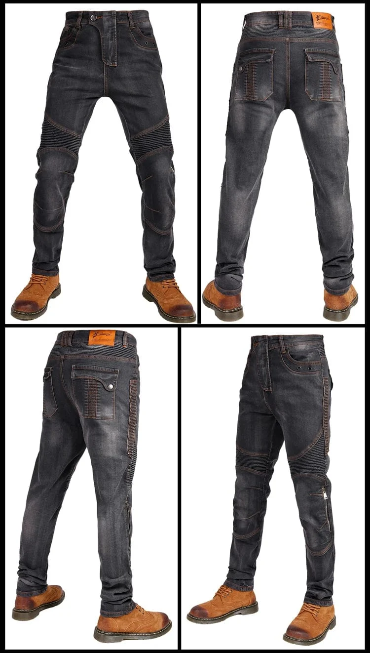 Aramid Motorradhose Moto Jeans Herren Motocross Hose + Protektoren Protektoren