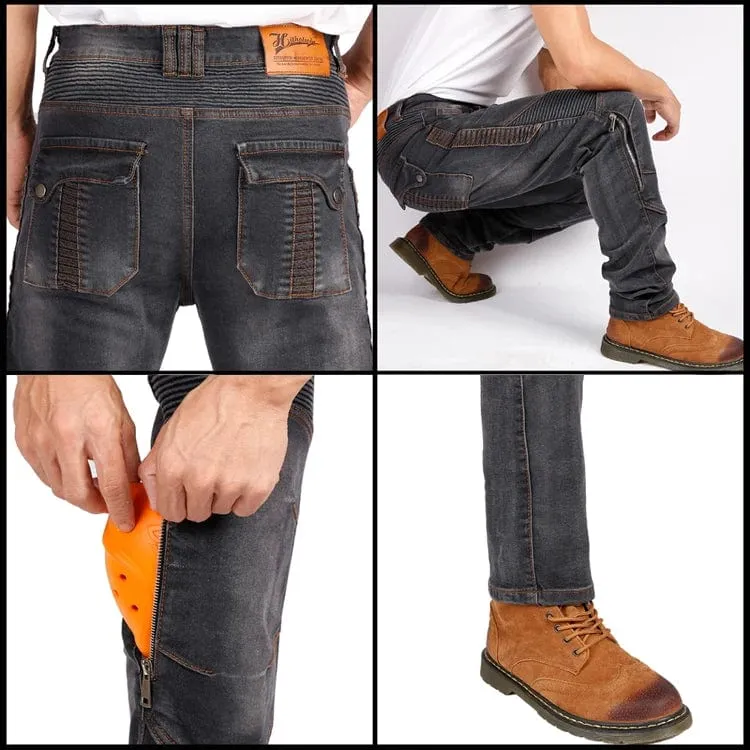 Aramid Motorradhose Moto Jeans Herren Motocross Hose + Protektoren Protektoren