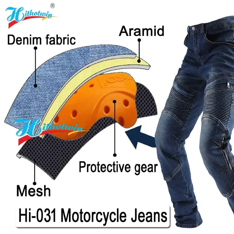 Aramid Motorradhose Moto Jeans Herren Motocross Hose + Protektoren Protektoren
