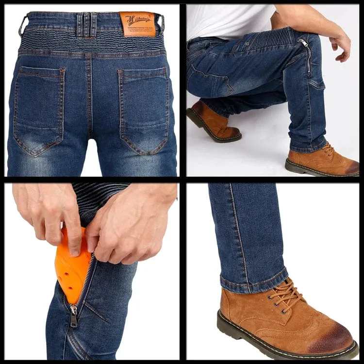 Aramid Motorradhose Moto Jeans Herren Motocross Hose + Protektoren Protektoren