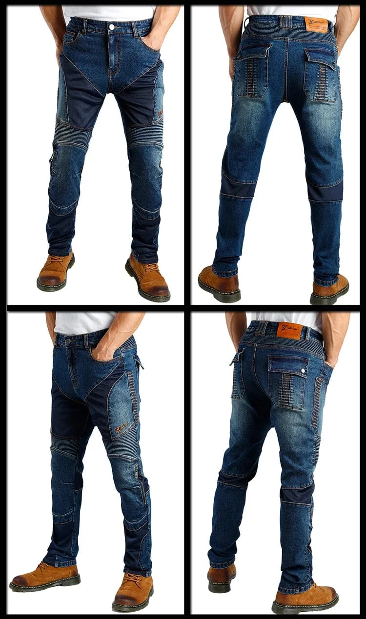 Aramid Motorradhose Moto Jeans Herren Motocross Hose + Protektoren Protektoren