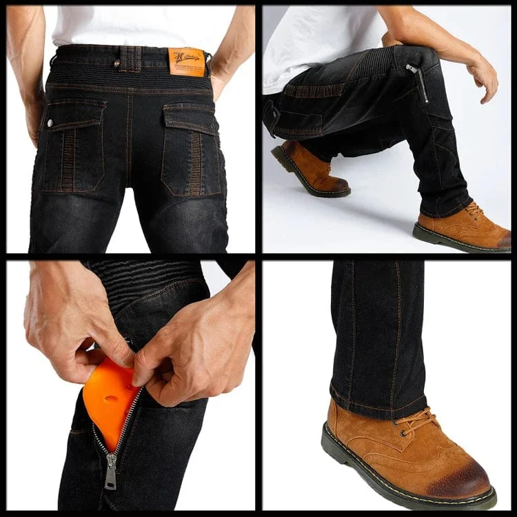 Aramid Motorradhose Moto Jeans Herren Motocross Hose + Protektoren Protektoren
