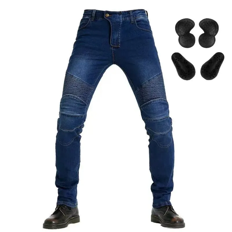 Männer Jeans Stickerei Motorrad Hosen Pantalon Motocross Gürtel Schutz Ausrüstung Motorrad Führerschein Prüfung Motos Jeans