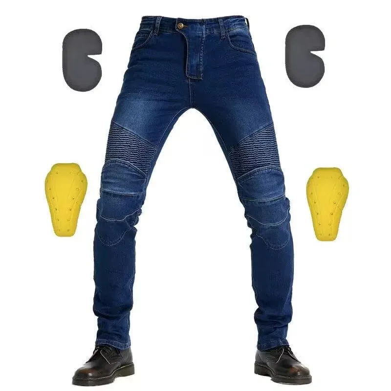 Männer Jeans Stickerei Motorrad Hosen Pantalon Motocross Gürtel Schutz Ausrüstung Motorrad Führerschein Prüfung Motos Jeans