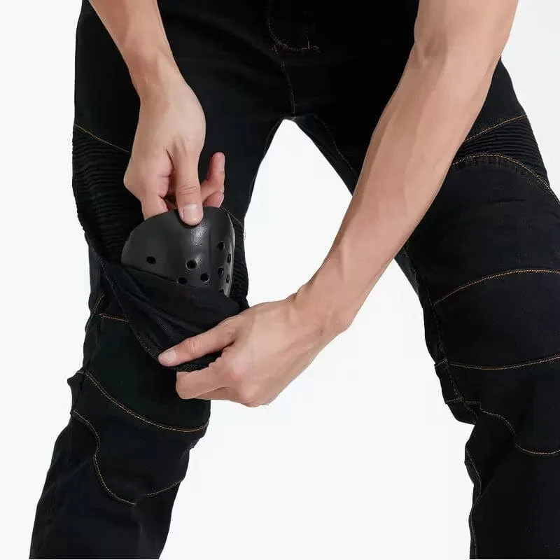 Männer Jeans Stickerei Motorrad Hosen Pantalon Motocross Gürtel Schutz Ausrüstung Motorrad Führerschein Prüfung Motos Jeans