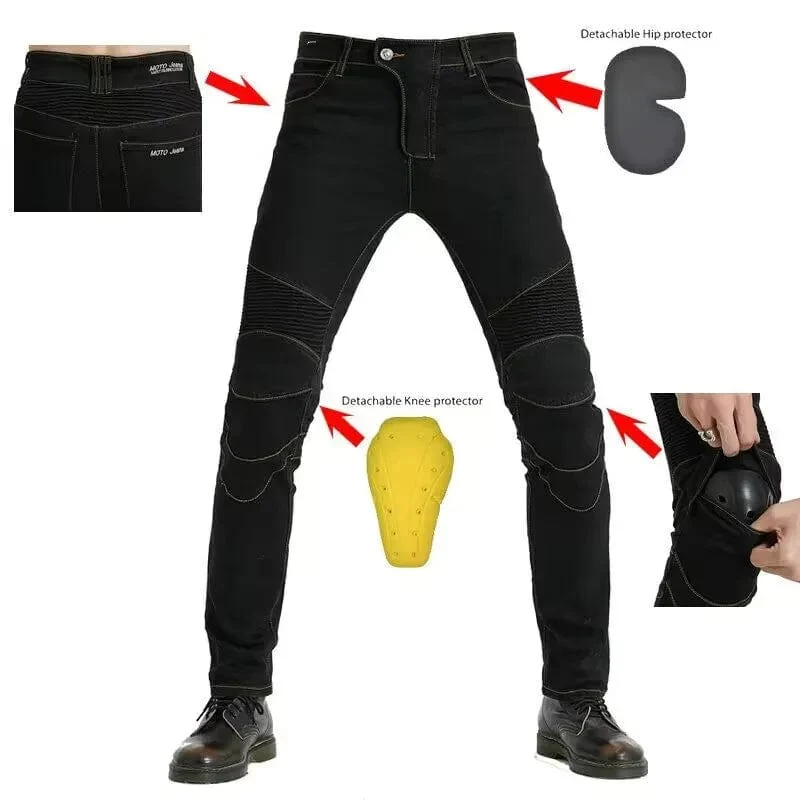 Männer Jeans Stickerei Motorrad Hosen Pantalon Motocross Gürtel Schutz Ausrüstung Motorrad Führerschein Prüfung Motos Jeans