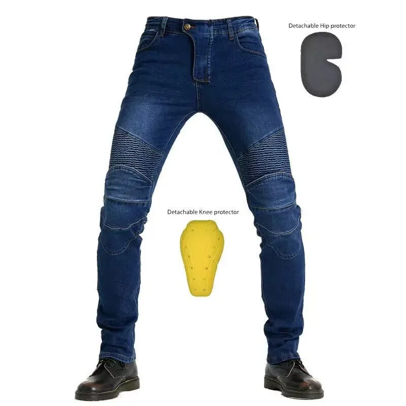 Männer Jeans Stickerei Motorrad Hosen Pantalon Motocross Gürtel Schutz Ausrüstung Motorrad Führerschein Prüfung Motos Jeans
