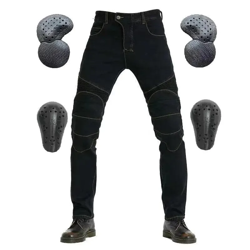 Männer Jeans Stickerei Motorrad Hosen Pantalon Motocross Gürtel Schutz Ausrüstung Motorrad Führerschein Prüfung Motos Jeans