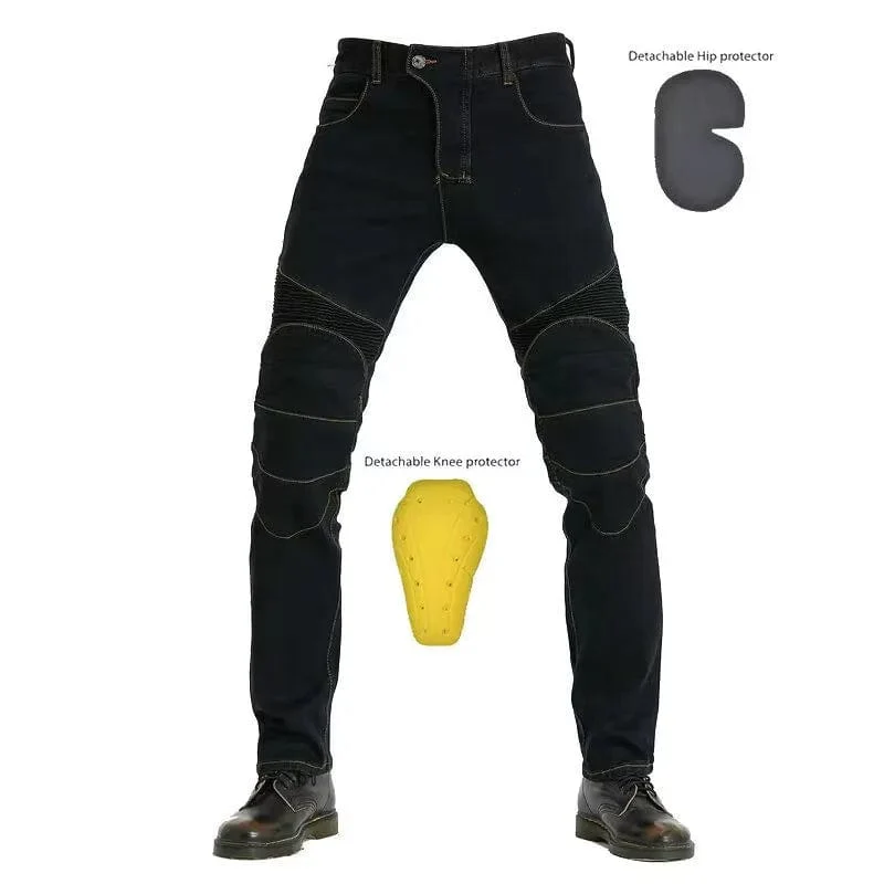 Männer Jeans Stickerei Motorrad Hosen Pantalon Motocross Gürtel Schutz Ausrüstung Motorrad Führerschein Prüfung Motos Jeans