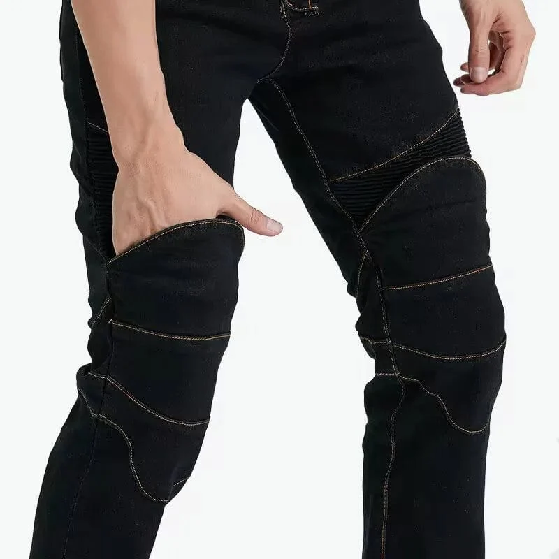 Männer Jeans Stickerei Motorrad Hosen Pantalon Motocross Gürtel Schutz Ausrüstung Motorrad Führerschein Prüfung Motos Jeans