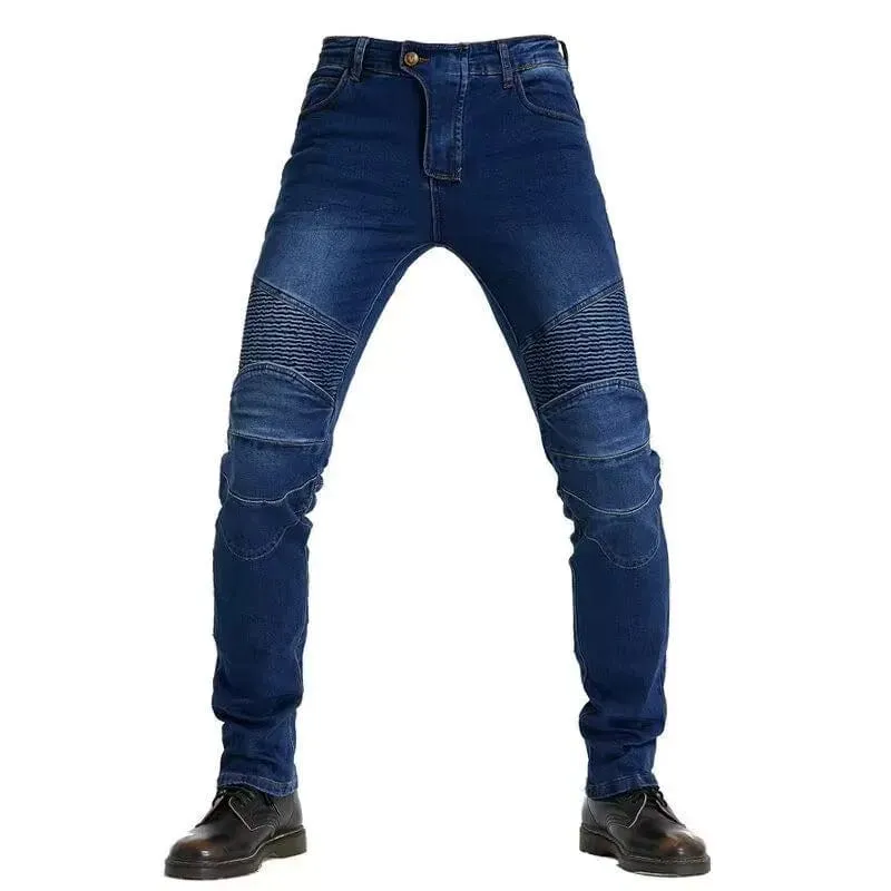 Männer Jeans Stickerei Motorrad Hosen Pantalon Motocross Gürtel Schutz Ausrüstung Motorrad Führerschein Prüfung Motos Jeans