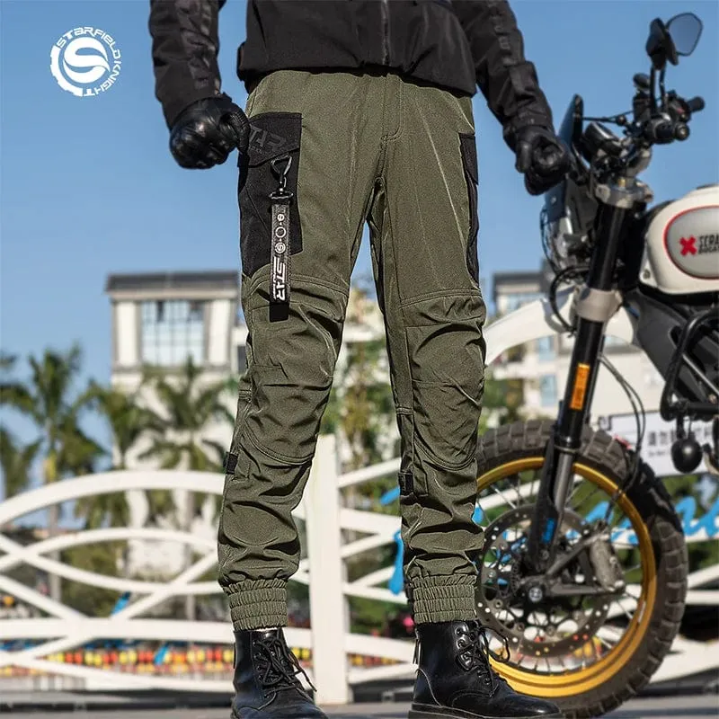 Star Field Knight Motorradhose Sommer Atmungsaktive CE-Schutzpanzerung Schwarz Armeegrün Herren Motorradhose