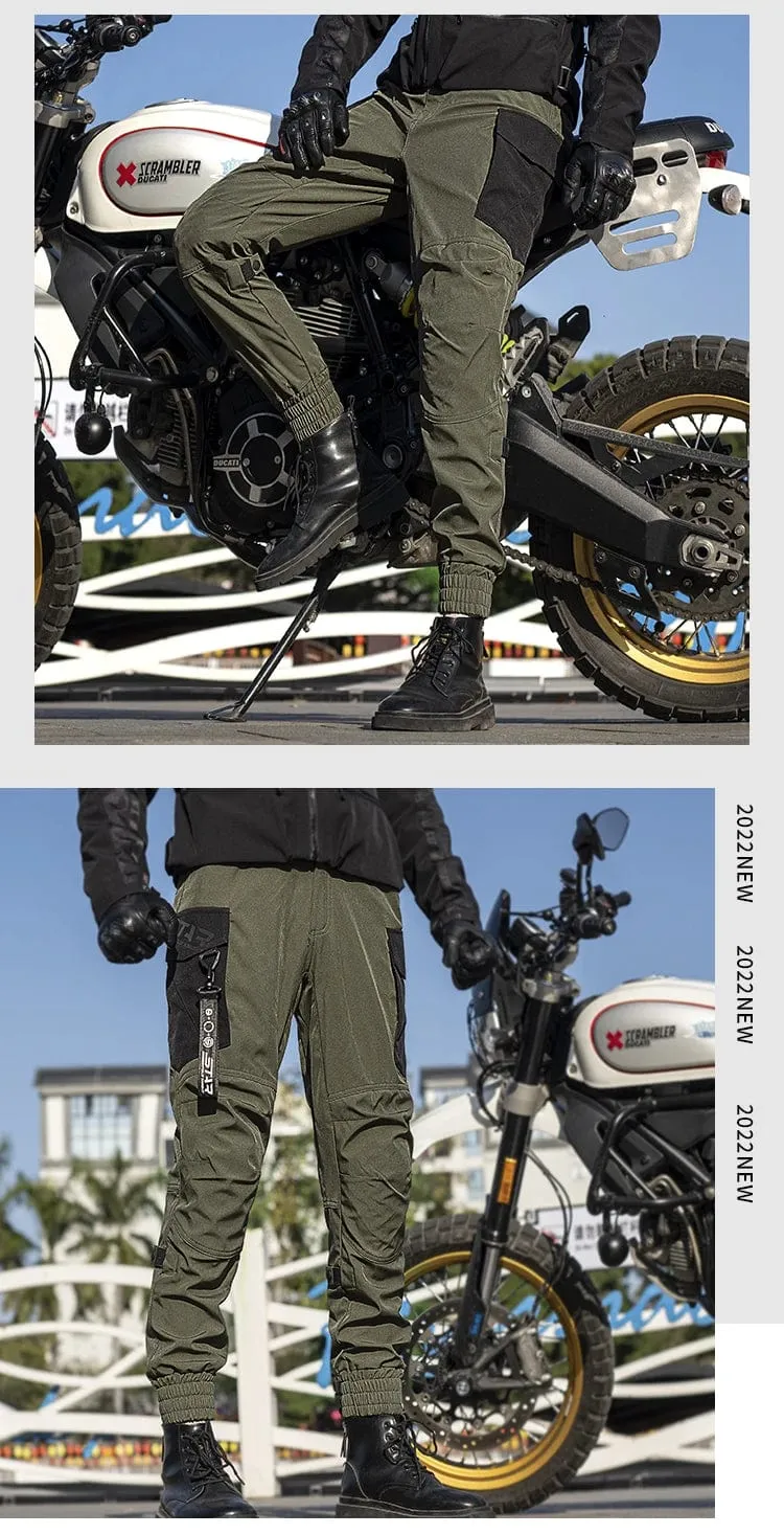 Star Field Knight Motorradhose Sommer Atmungsaktive CE-Schutzpanzerung Schwarz Armeegrün Herren Motorradhose