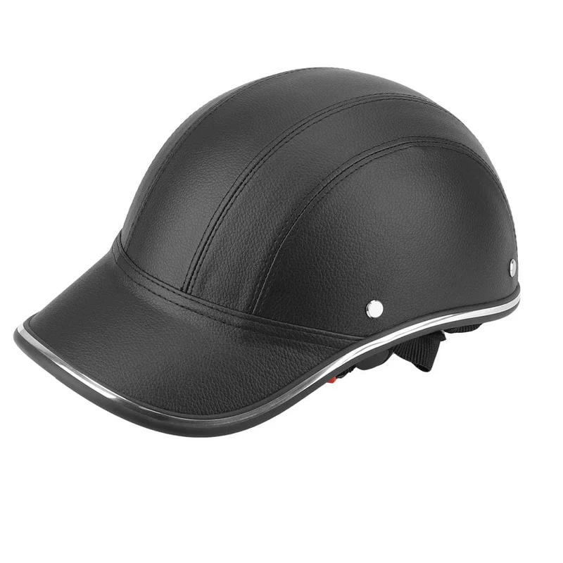 LEEPEE Für Cafe Racer Chopper Roller Sicherheit Harte Hut Halbe Gesicht Vintage Sommer Kappe Motorrad Halb Helm Baseball Kappe Stil