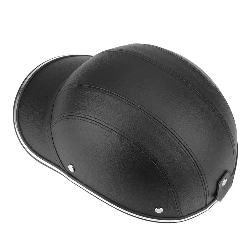 LEEPEE Für Cafe Racer Chopper Roller Sicherheit Harte Hut Halbe Gesicht Vintage Sommer Kappe Motorrad Halb Helm Baseball Kappe Stil