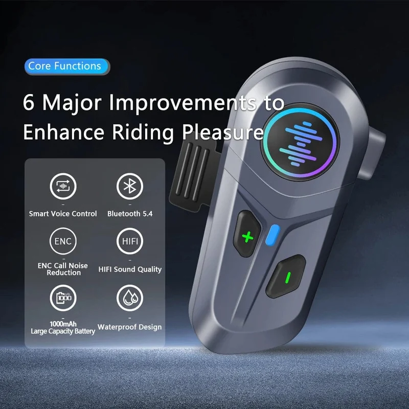 Intelligente Sprachsteuerung BT 5.4 Motorradhelm-Headset Kabelloses Wecken durch Sprachsteuerung Anruf Telefon Kopfhörer Musik-Player