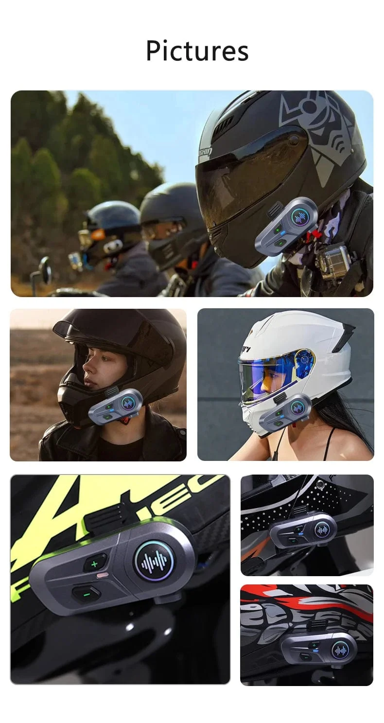 Intelligente Sprachsteuerung BT 5.4 Motorradhelm-Headset Kabelloses Wecken durch Sprachsteuerung Anruf Telefon Kopfhörer Musik-Player