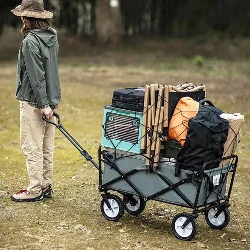 (Nur das Netz) Strandwagen, Wagenwagen, robustes Spurstangenwerkzeug, Campingzubehör, elastisches Gepäcknetz, faltbares Gepäcknetz