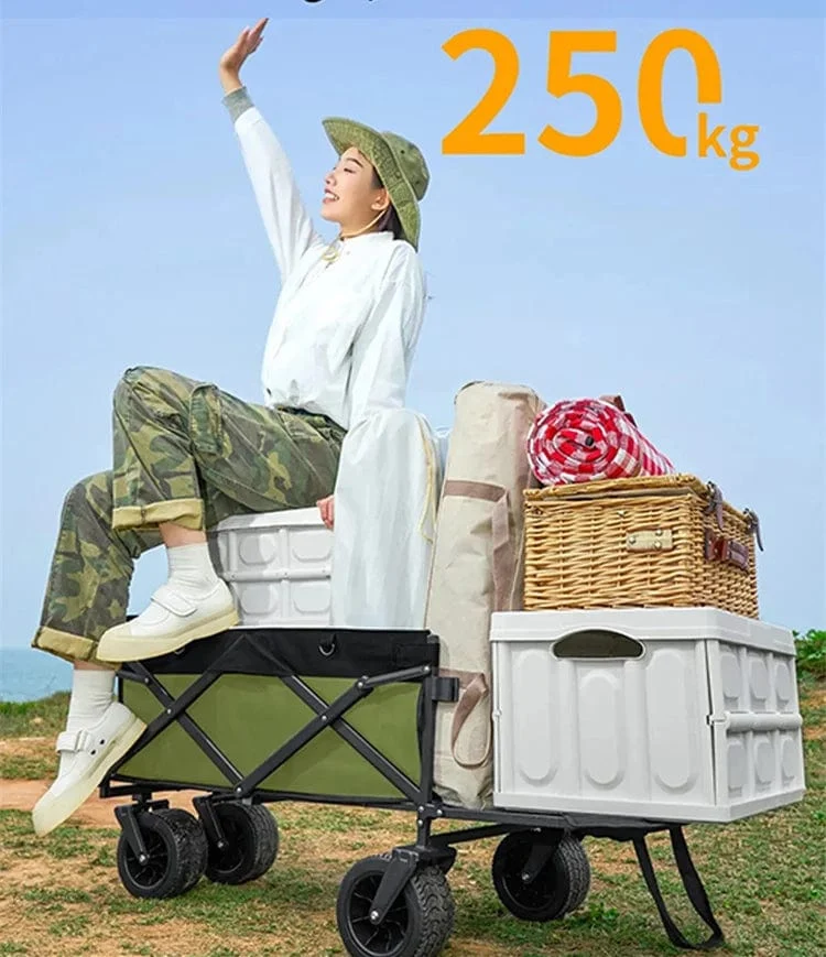 Trolley-Klappwagen mit Rädern, faltbarer Campingwagen, tragbarer Einkaufswagen für den Außenbereich, Dolly-Handwagen, Wagenkorbwagen