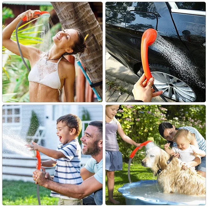 Campingdusche Outdoor Wandern Reisen Tragbare Dusche und 20L Eimer Set Autowaschanlage Pflanzenbewässerung Haustierreinigung Elektrische Pumpe