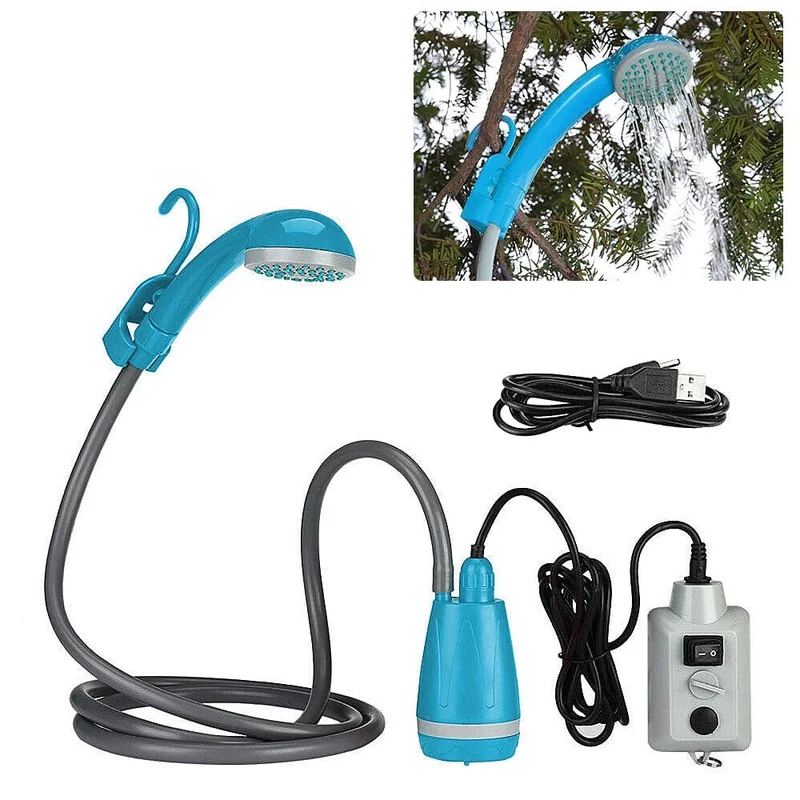 Campingdusche Outdoor Wandern Reisen Tragbare Dusche und 20L Eimer Set Autowaschanlage Pflanzenbewässerung Haustierreinigung Elektrische Pumpe
