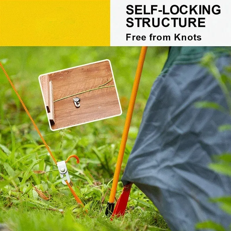 Selbstsichernde Haken mit Seil, automatischer Verriegelungshaken, multifunktional, frei von Knoten, schnell fester, sicherer Haken für den Außenbereich, Campingausrüstung