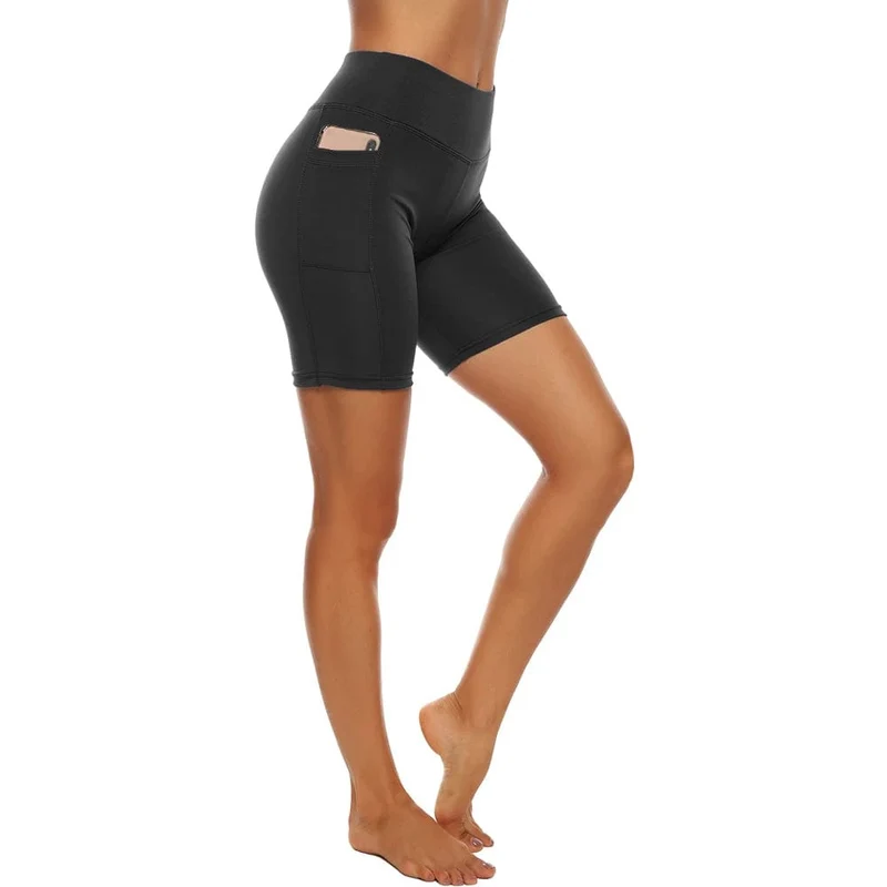 Damen-Sporthose, 3/4-Gym, Sport, Damenstrumpfhose, lässige, verkürzte Damen-Leggings für Fitness, Damen-Yogahose mit Seitentaschen