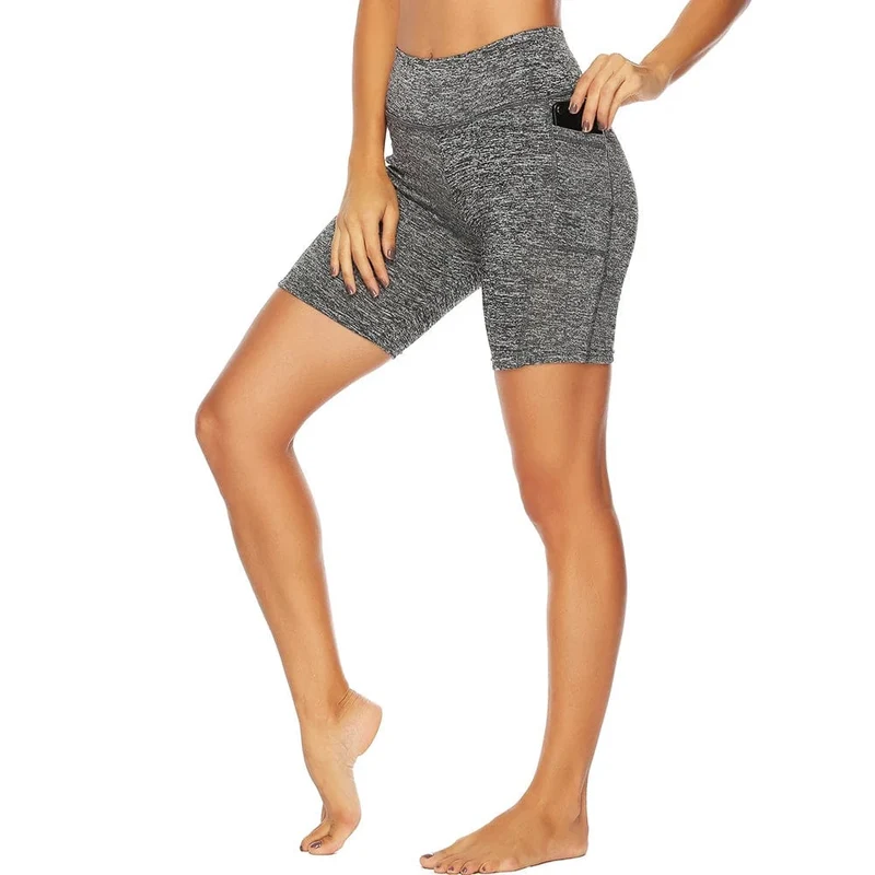 Damen-Sporthose, 3/4-Gym, Sport, Damenstrumpfhose, lässige, verkürzte Damen-Leggings für Fitness, Damen-Yogahose mit Seitentaschen