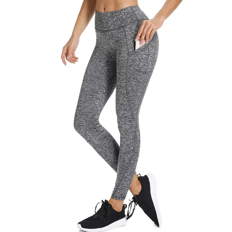 Damen-Sporthose, 3/4-Gym, Sport, Damenstrumpfhose, lässige, verkürzte Damen-Leggings für Fitness, Damen-Yogahose mit Seitentaschen