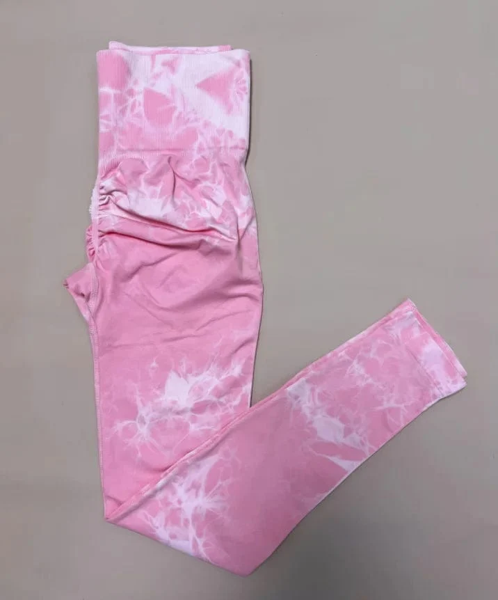 Frauen Tiedye Gym Leggings Nahtlose Yoga Hosen Scrunch Sport Fitness Strumpfhosen Hohe Taille Workout Training Leggins Drop Verschiffen