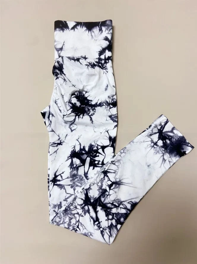 Frauen Tiedye Gym Leggings Nahtlose Yoga Hosen Scrunch Sport Fitness Strumpfhosen Hohe Taille Workout Training Leggins Drop Verschiffen