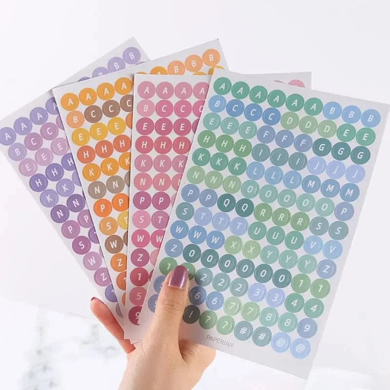 4 Blatt Kawaii Alphabet Buchstaben Aufkleber Koreanisches Briefpapier DIY Scrapbooking Planer Notebook Journal Dekoration Bürobedarf
