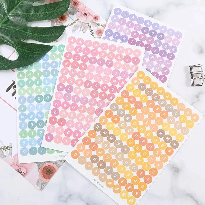 4 Blatt Kawaii Alphabet Buchstaben Aufkleber Koreanisches Briefpapier DIY Scrapbooking Planer Notebook Journal Dekoration Bürobedarf
