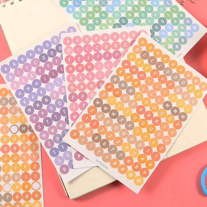 4 Blatt Kawaii Alphabet Buchstaben Aufkleber Koreanisches Briefpapier DIY Scrapbooking Planer Notebook Journal Dekoration Bürobedarf