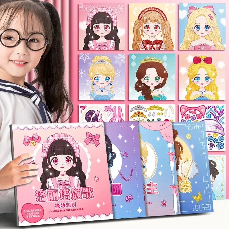 1PCS Umstellung Aufkleber Handbuch Handbuch Guka Aufkleber Prinzessin Spielzeug Buch Mädchen Kind Schöne Puppe Kleid Bis