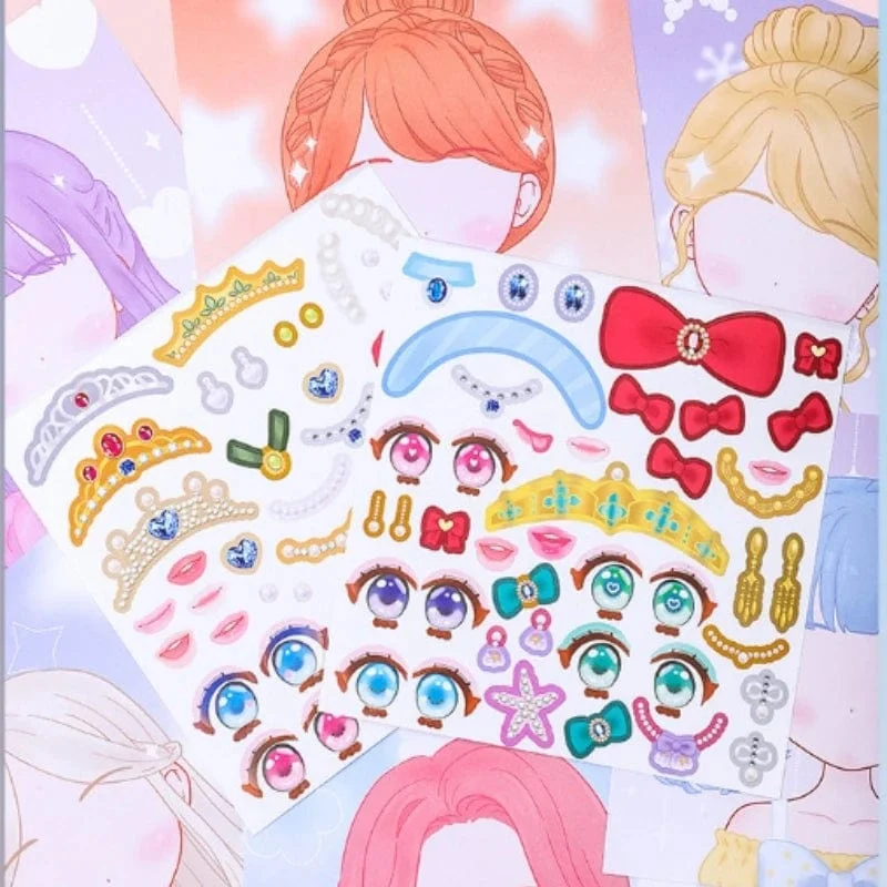 1PCS Umstellung Aufkleber Handbuch Handbuch Guka Aufkleber Prinzessin Spielzeug Buch Mädchen Kind Schöne Puppe Kleid Bis