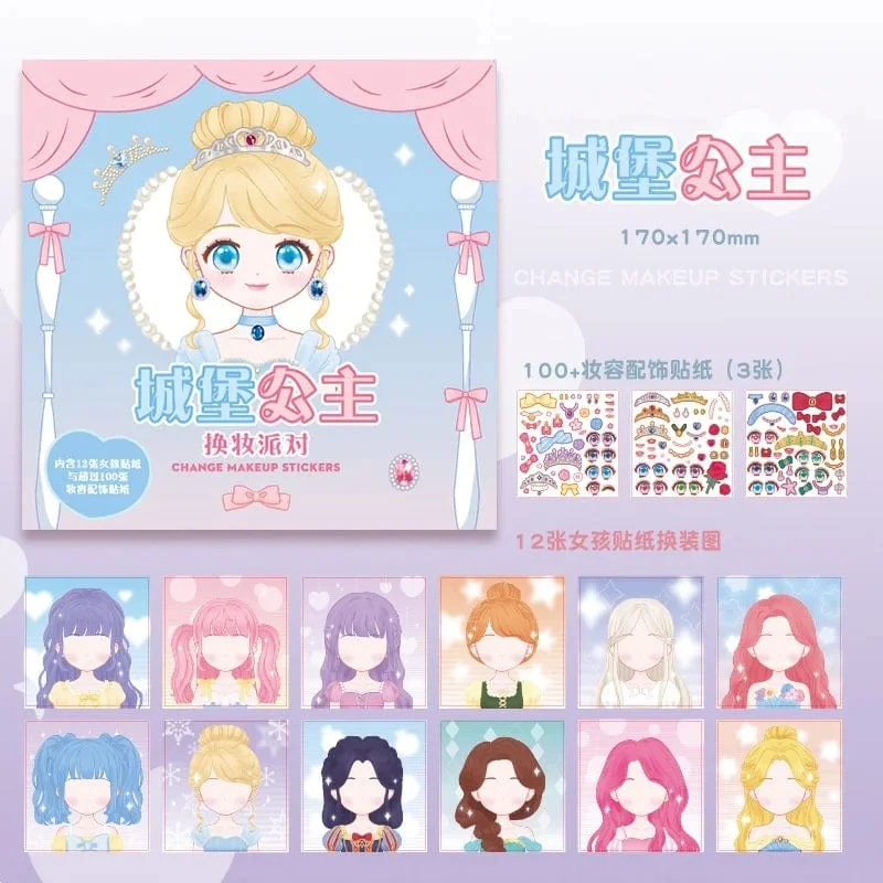 1PCS Umstellung Aufkleber Handbuch Handbuch Guka Aufkleber Prinzessin Spielzeug Buch Mädchen Kind Schöne Puppe Kleid Bis