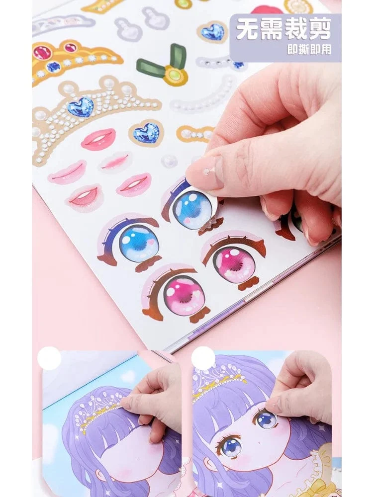 1PCS Umstellung Aufkleber Handbuch Handbuch Guka Aufkleber Prinzessin Spielzeug Buch Mädchen Kind Schöne Puppe Kleid Bis