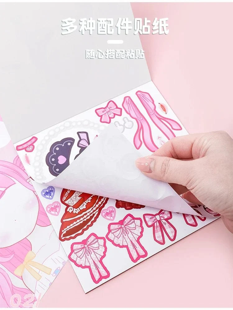 1PCS Umstellung Aufkleber Handbuch Handbuch Guka Aufkleber Prinzessin Spielzeug Buch Mädchen Kind Schöne Puppe Kleid Bis