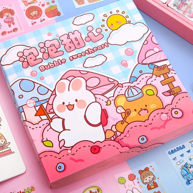Mr. Paper 50 Stück wasserdichte PET-Cartoon-Aufkleber, süße Aufkleber für Kinder, Handbuch, Dekoration, Kawaii-Aufkleber, koreanisches Schreibwaren
