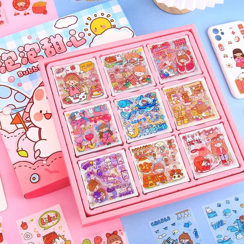 Mr. Paper 50 Stück wasserdichte PET-Cartoon-Aufkleber, süße Aufkleber für Kinder, Handbuch, Dekoration, Kawaii-Aufkleber, koreanisches Schreibwaren