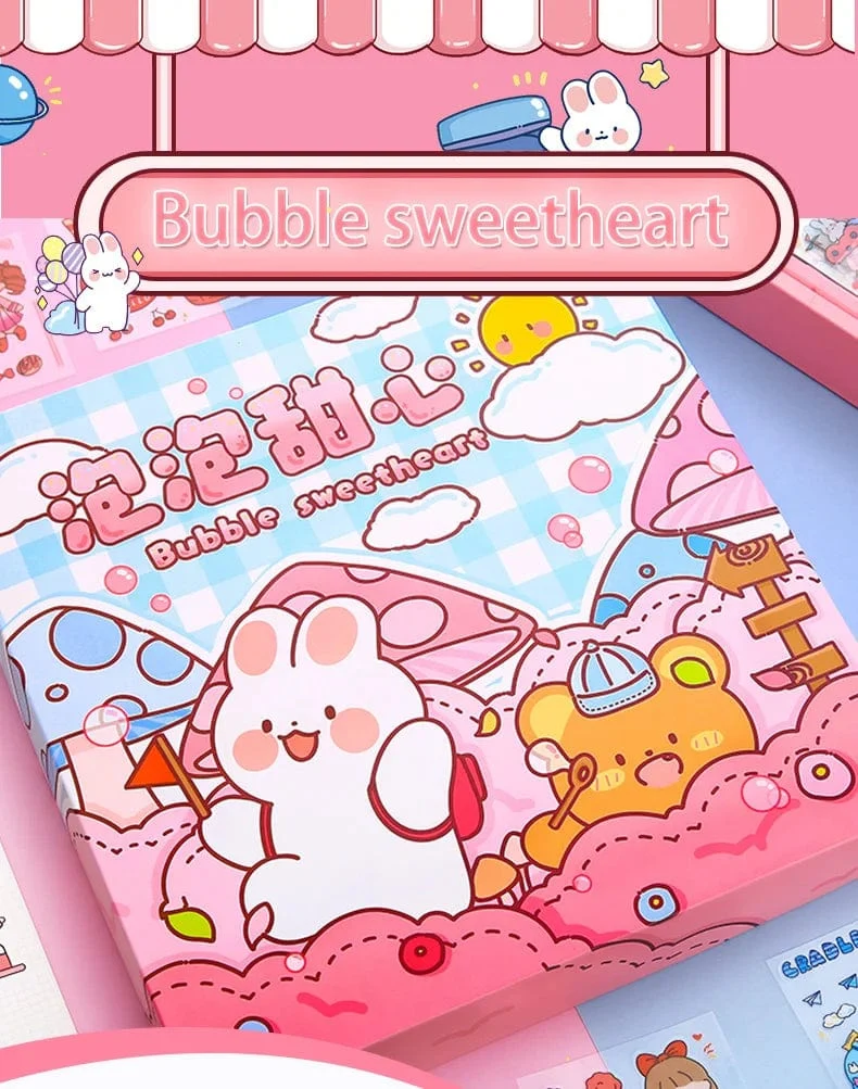 Mr. Paper 50 Stück wasserdichte PET-Cartoon-Aufkleber, süße Aufkleber für Kinder, Handbuch, Dekoration, Kawaii-Aufkleber, koreanisches Schreibwaren