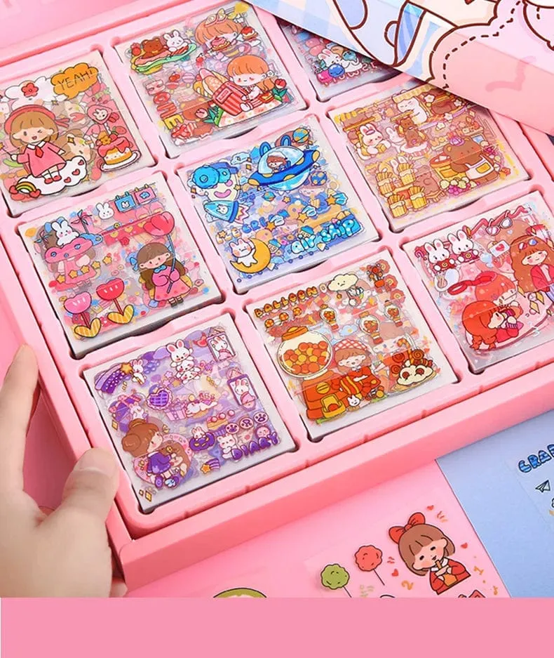 Mr. Paper 50 Stück wasserdichte PET-Cartoon-Aufkleber, süße Aufkleber für Kinder, Handbuch, Dekoration, Kawaii-Aufkleber, koreanisches Schreibwaren